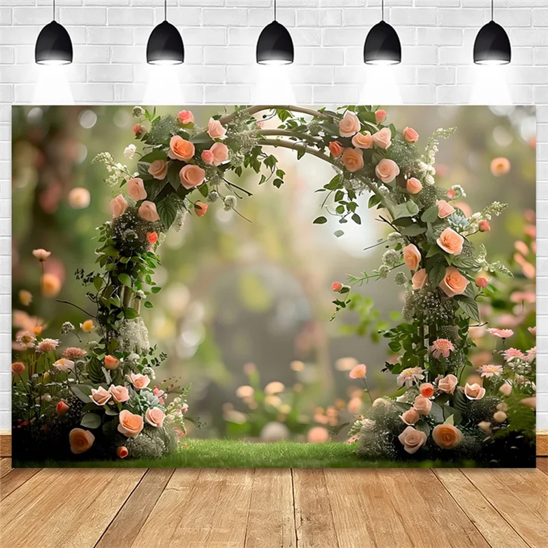 

1 PCS Photography Background Fabric Wreath Scenery Wedding 210X150cm As Shown 3D Party Holiday Portrait Photography Backdrops,A-