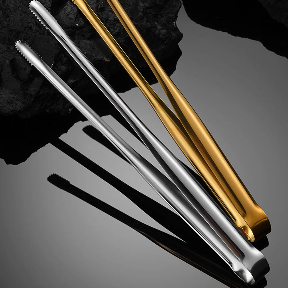 

2 Pcs Barbecue Tongs Household Bread Clip Food Steaks Clamp 304 Stainless Steel