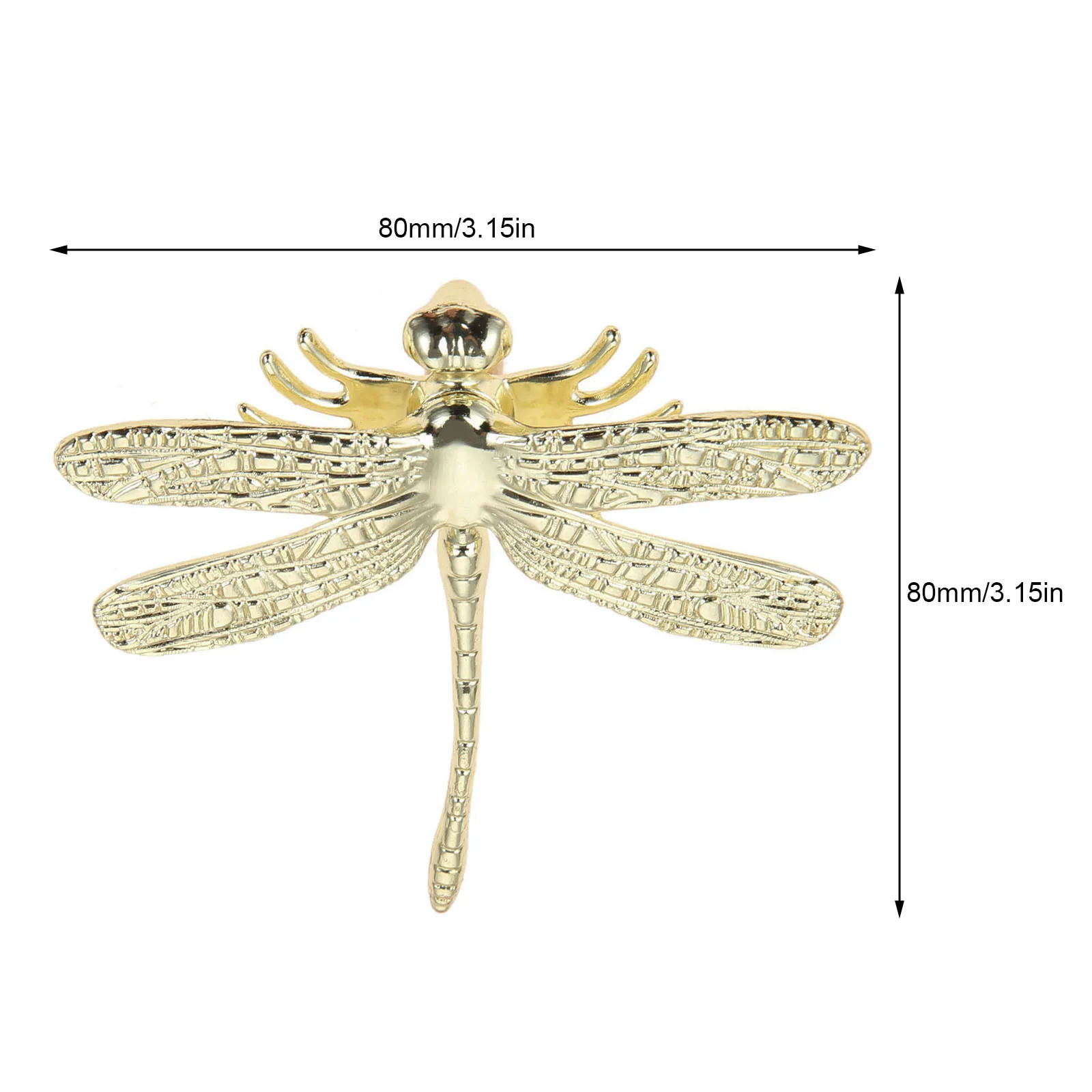 2PCS Creative Furniture Door Knob w/screw Dragonfly Shape Handle Golden Tone Pull Single Hole Drawer Cabinet Decoration Insect