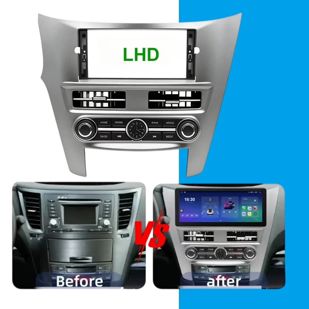 For Subaru Legacy Outback 2009-2014 LHD 12.3 Inch Car Radio Fascia Frame Dashboard Stereo Installation Kit