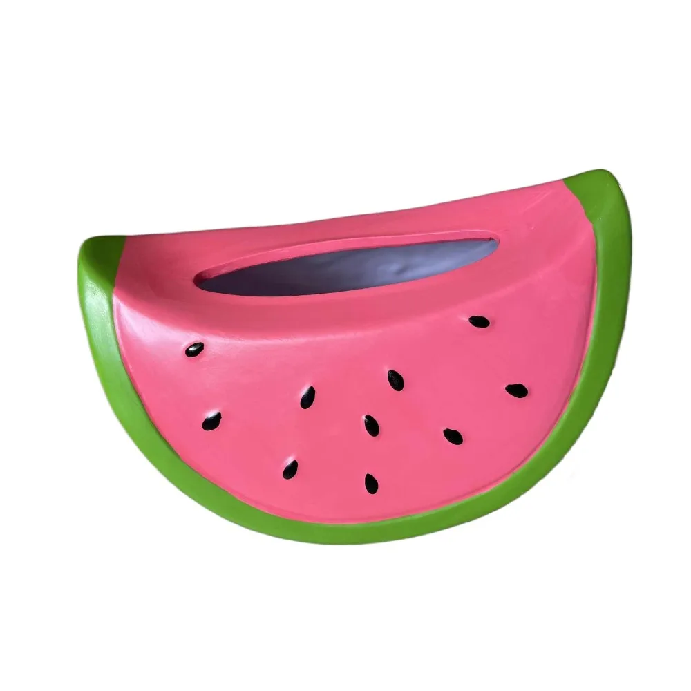 

Model Watermelon Tissue Box Decorative Fruit Watermelon Paper Storage Box Colorful Collectible Watermelon Ornament Decoration