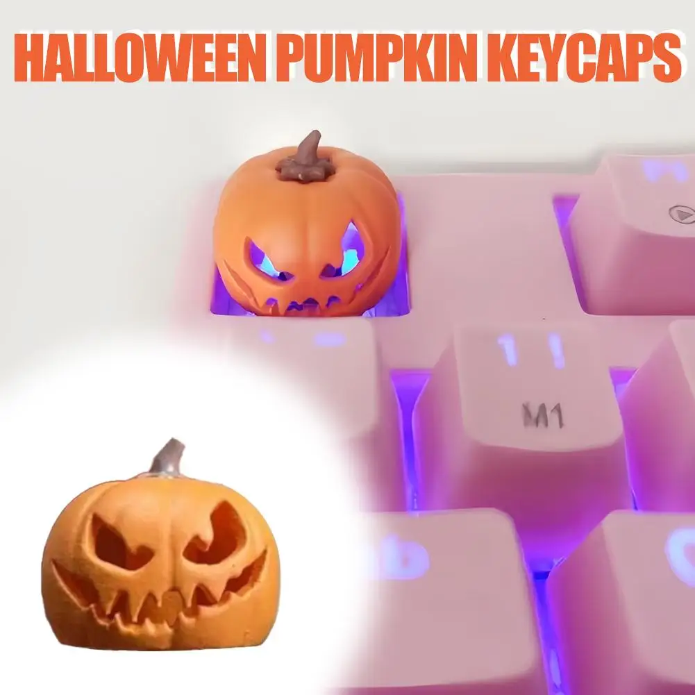 

1 шт., полупрозрачная крышка для клавиатуры с тыквой на Хэллоуин, хит продаж, аксессуар для механической клавиатуры, улучшение внешнего вида клавиатуры