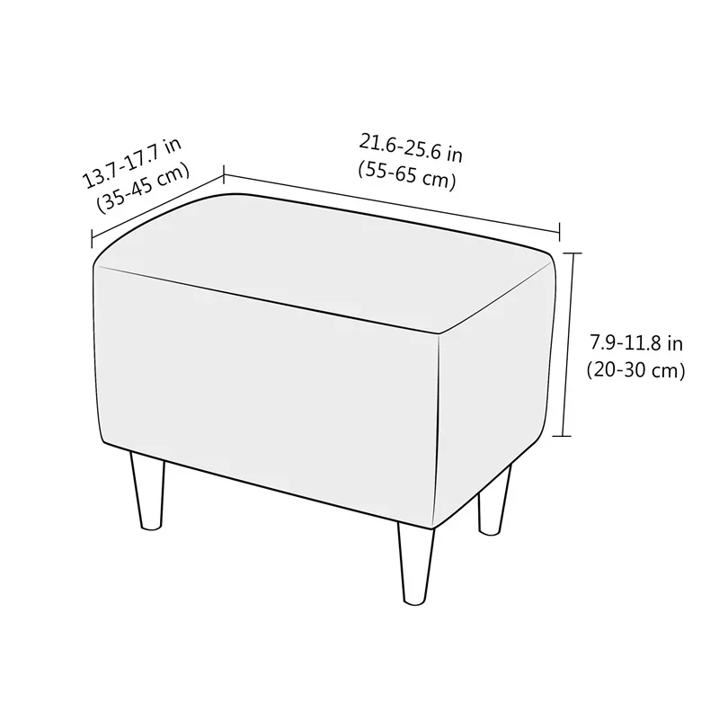 1PC Velluto Ottomano Sgabello Copertura Elastico Poggiapiedi Coperture Rettangolo All Inclusive Poggiapiedi Fodere Sedia Coperture Protezione