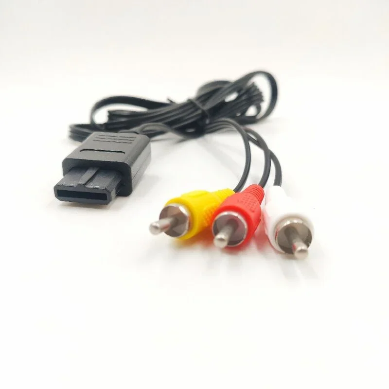 Cable de Audio y vídeo estéreo multiusos para Nintendo N64av Line, Super SNES, 1,8 m, 6 pies, RCA, AV, TV