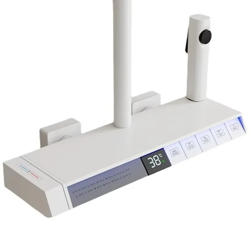 Diodo emisor de luz con pantalla digital Termostato de latón Ducha de cascada de lluvia de 5 funciones