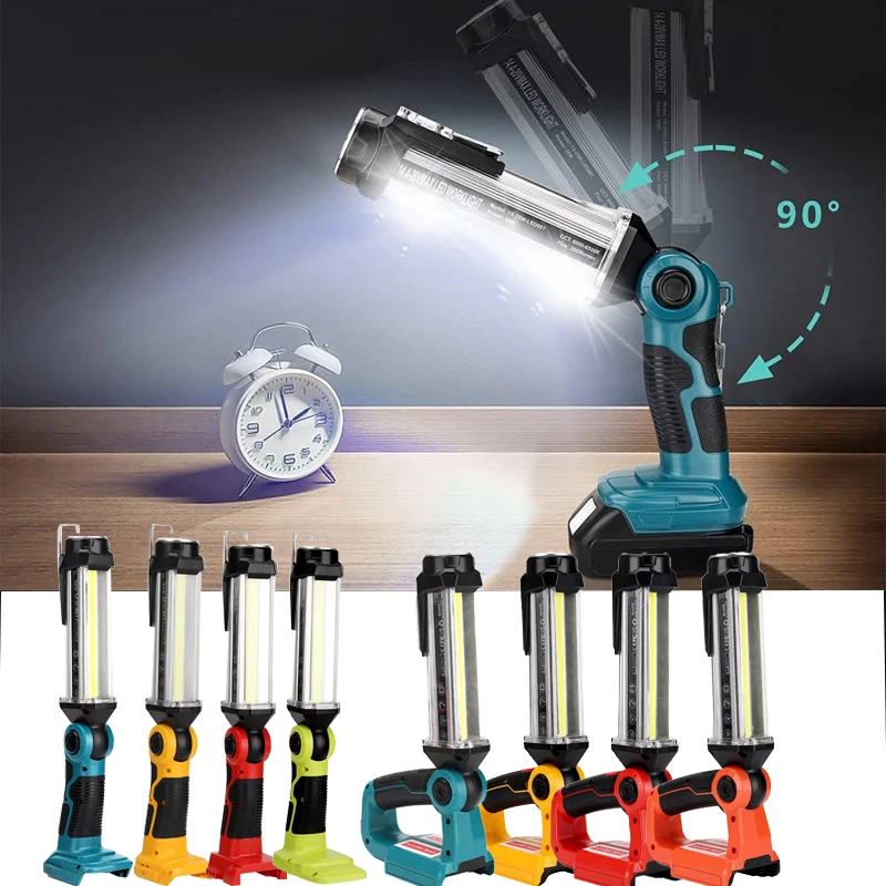 Flashlight LED Work Light for Makita/Bosch /DeWalt /Ryobi/ Milwaukee/ BlackDecker 18V   battery Outdoor Work Light Camping