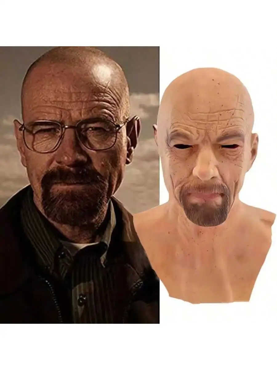 Halloween realista velho máscaras de látex homem careca máscara de látex supersoft horror rugas rosto chapelaria cosplay traje máscara