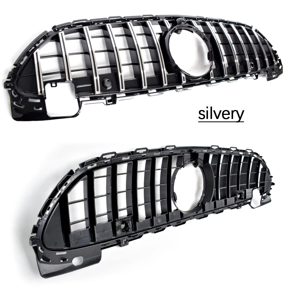 W206 Grill, Black Panamericana GTR ABS Front Radiator Grille for Mercedes C Class W206 C300 C200 C220 2021 - 2023, Not for C63