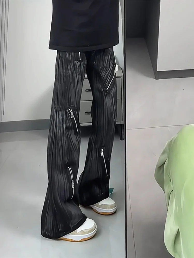 

Bla Tie Dye Wide Leg Jeans Men's Autumn Winter American High Street Design Straight Fit Pants Youth Faion Wear Resistant