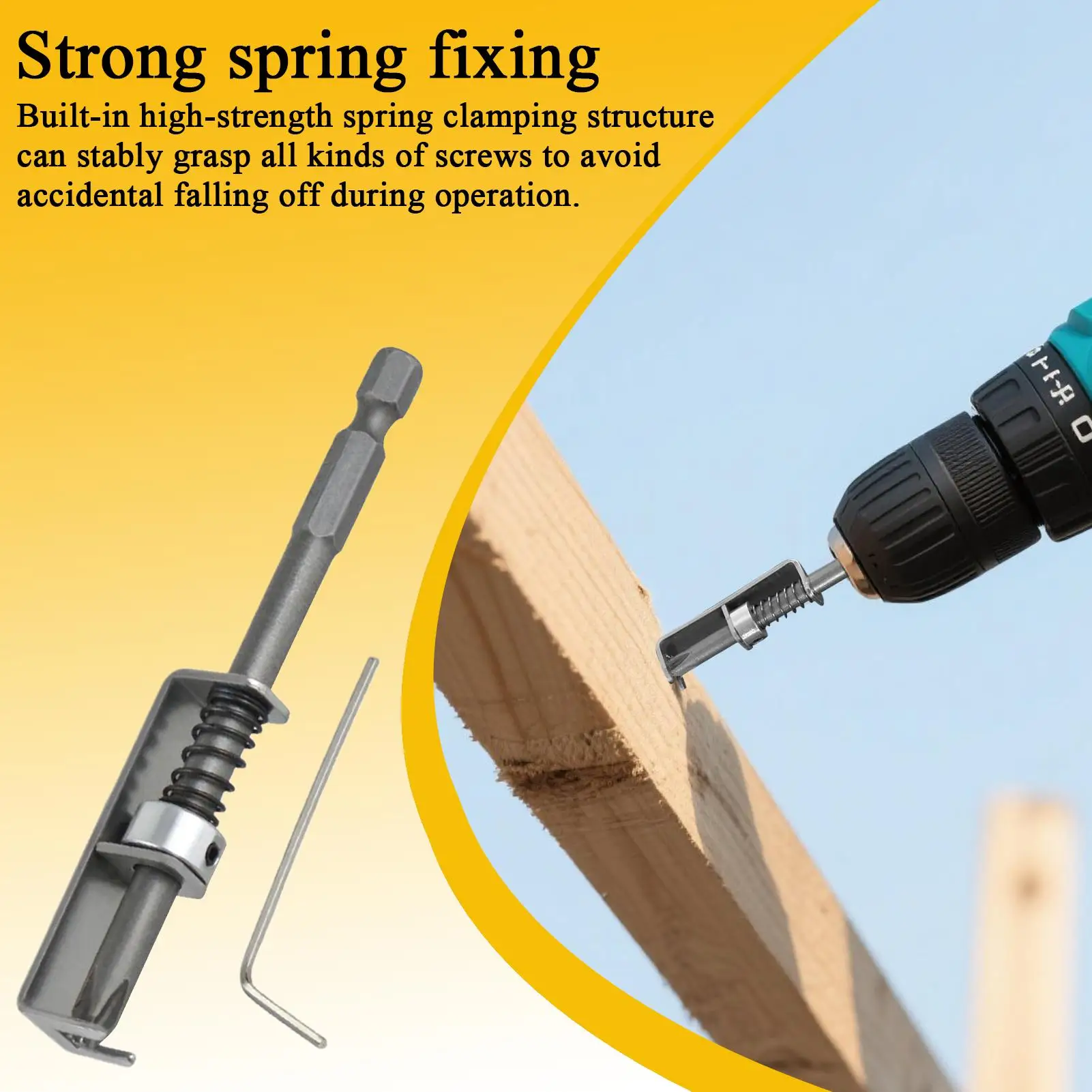 

Screw Holder For Drill Spring-Loaded Screw Holder Bit Retaining Adapter Tool Quick Release Attachment For Garage Repair Hardware