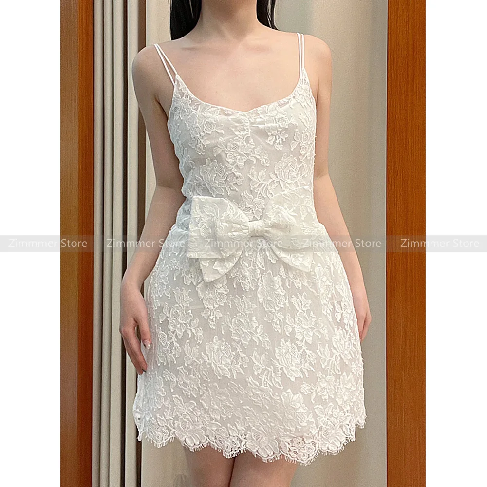 

24 Spring and summer niche sweet girly bow lace tutu skirt dress suspender waist dress