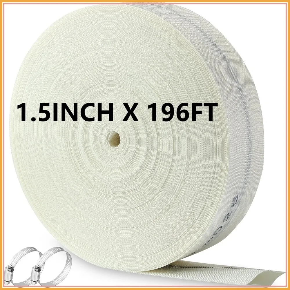 

1.5 Inch x 196 ft Backwash Discharge Hose Heavy Duty PVC Lay Flat Fire Hose for Pool, Garden Irrigation