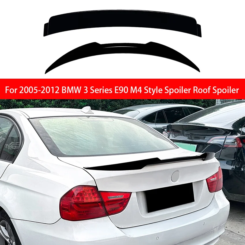 For 2005-2012 BMW 3 Series E90 Roof Spoiler M4 Style Rear Trunk Lid Car Spoiler Lip Wings Ducktail Exterior Tuning Accessories