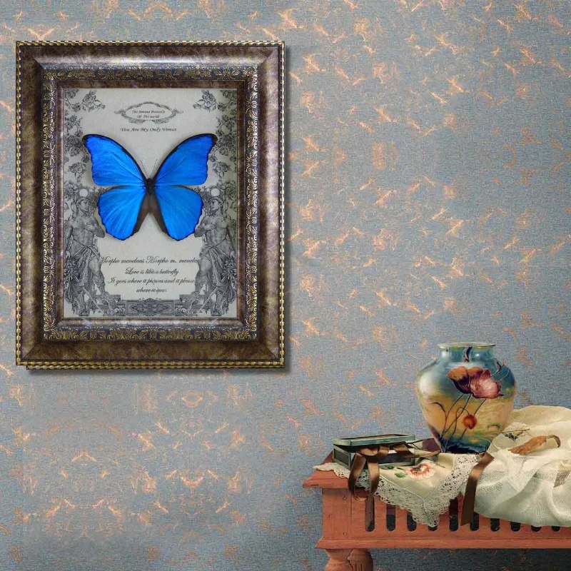 Morpho menelaus real butterfly specimens insects photo frame European-style decorative wedding Valentine's Day birthday gift