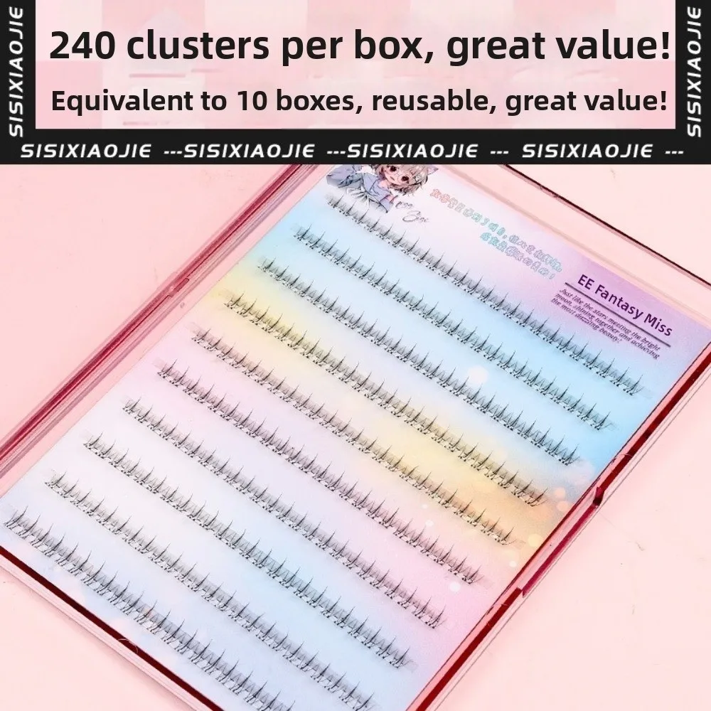 Upper 12MM Self Adhesive False Eyelashes Lower 6MM Gentle DIY Lashes Extension No Glue Needed Glue Free Fox-Style Fake Eyelashes