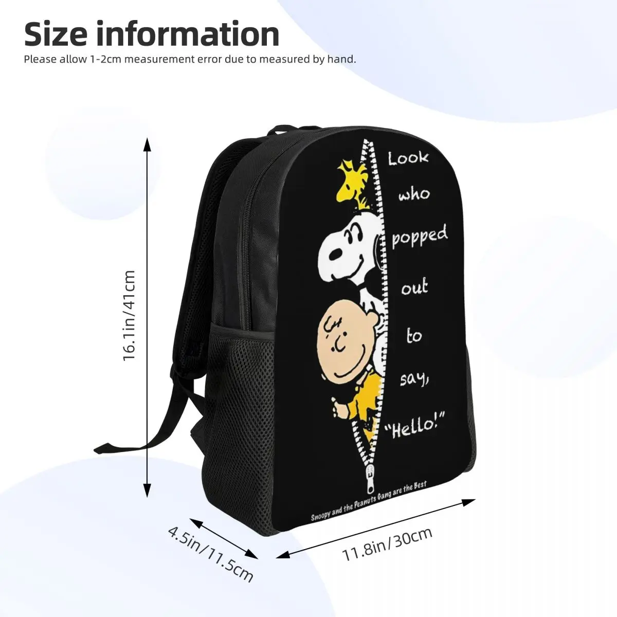 Snoopy Peanuts Cartoon Backpack Travel Backpacks Boy Kawaii High School Bags Designer Large Rucksack