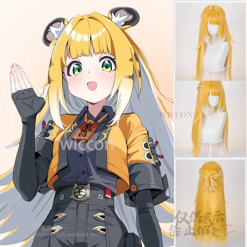 

Ju Fufu Cosplay Wigs Anime Game Zenless Zone Zero Props Heat Resistant Synthetic Hair Orange Yellow Wigs Women Halloween Party