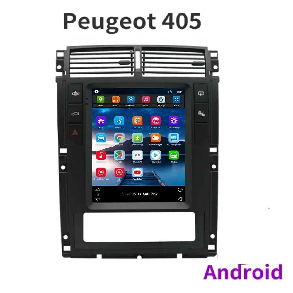 For Tesla Style 2 Din Android 13 Car Radio For Peugeot 405 Multimedia Video Player GPS Stereo Carplay DSP Camera RDS