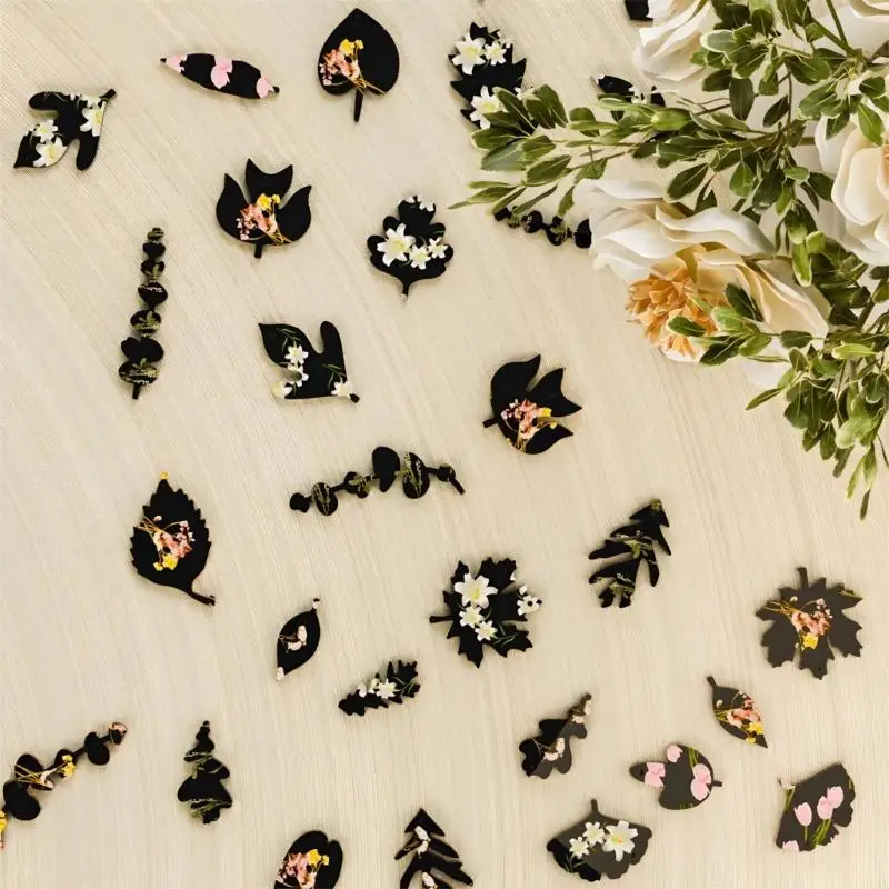 91AF أوراق فنية سيليكون أقراط زخرفة مجموعة العفن لمشاريع فنية راتنج DIY وصنع المجوهرات وهدايا الحرفية