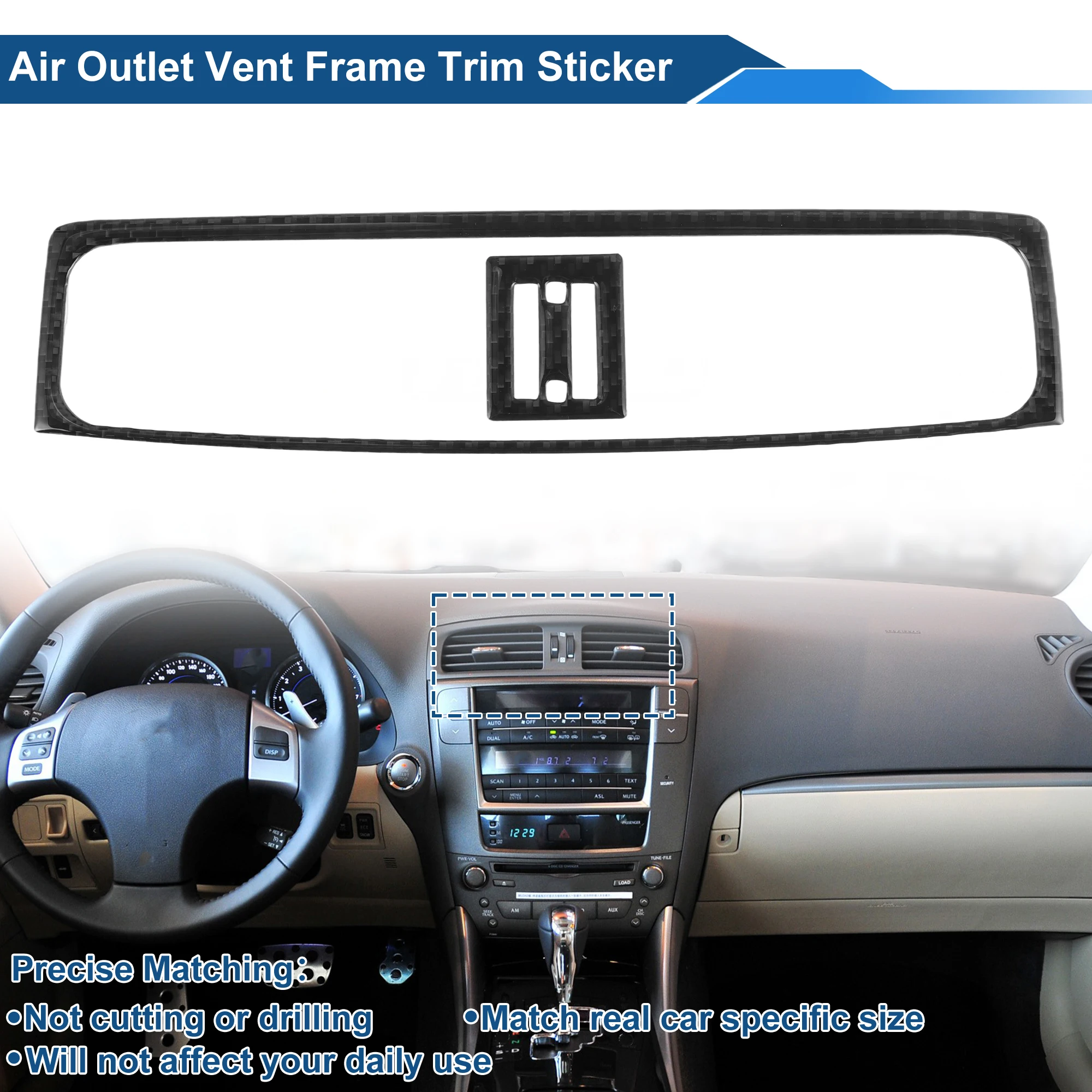UXCELL for AC Vent Trim Frame for Lexus IS250C Center Console Vent Sticker