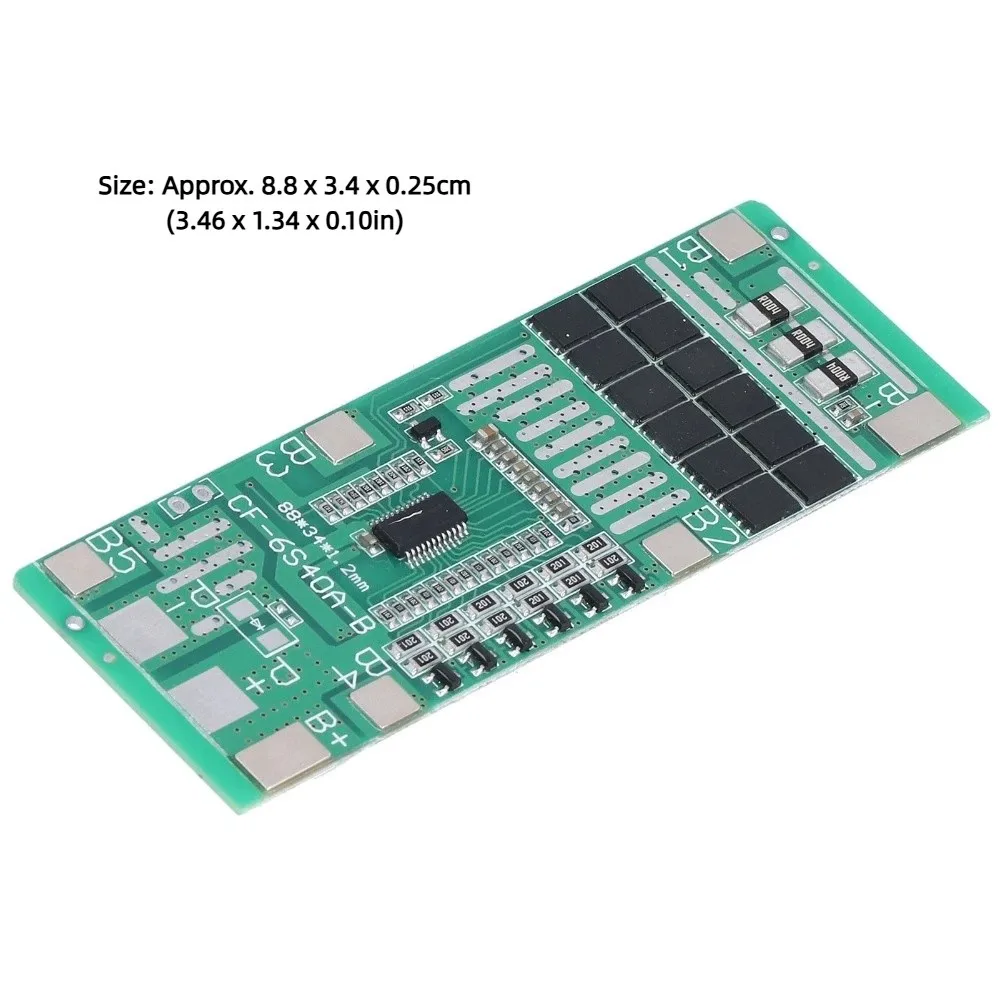 24V Lithium Battery Protection Board 40A 6S BMS Battery Cell Protection Board With Balance Lithium Battery Charger Board