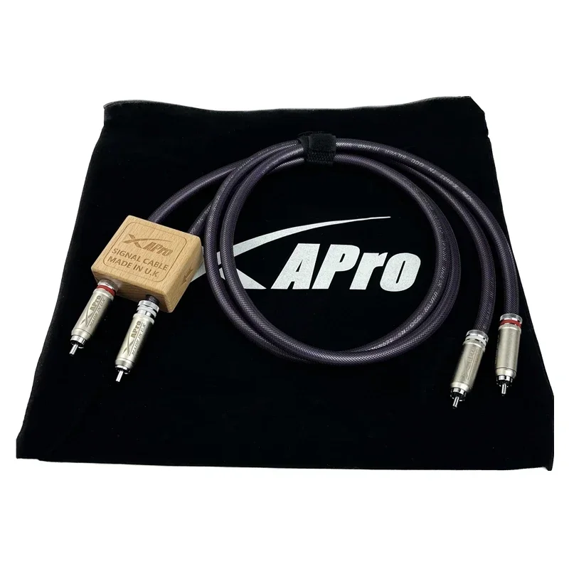 

Hi-end XAPro OCC Silver Plated RCA Cable Crystal Copper HiFi Audio Interconnect Line with Wooden Ring