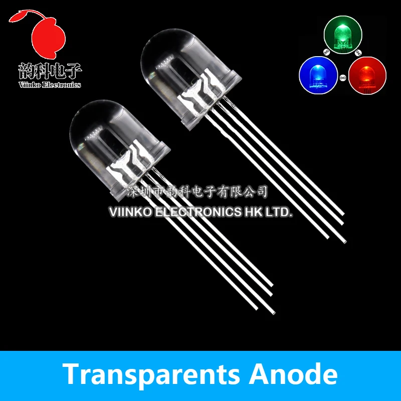 10pcs 10mm 4pins full-color RGB LED Common Anode / Cathode Transparent / Fog F10 Tri-Color Light Emitting Diode Red Green Blue