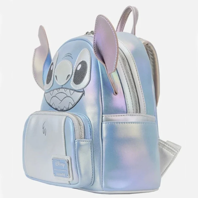 Nowy Loungefly Disney 100th Anniversary Platinum Stitch Backpack Bag Stitch Backpack Kids Cartoon Schoolbag Ladies Casual Bag