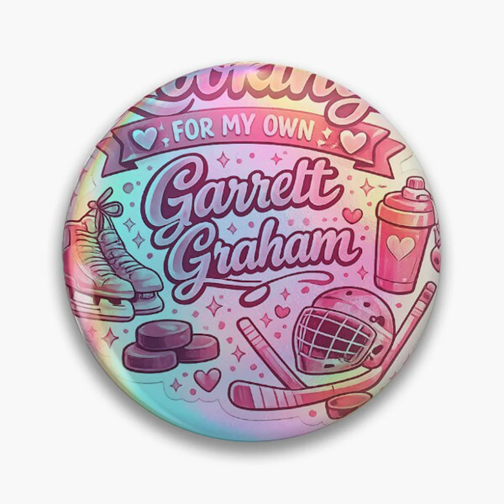 garrett graham Pin Holographic Star Heart Pin Brooches Laminated Button Fashion Accessory