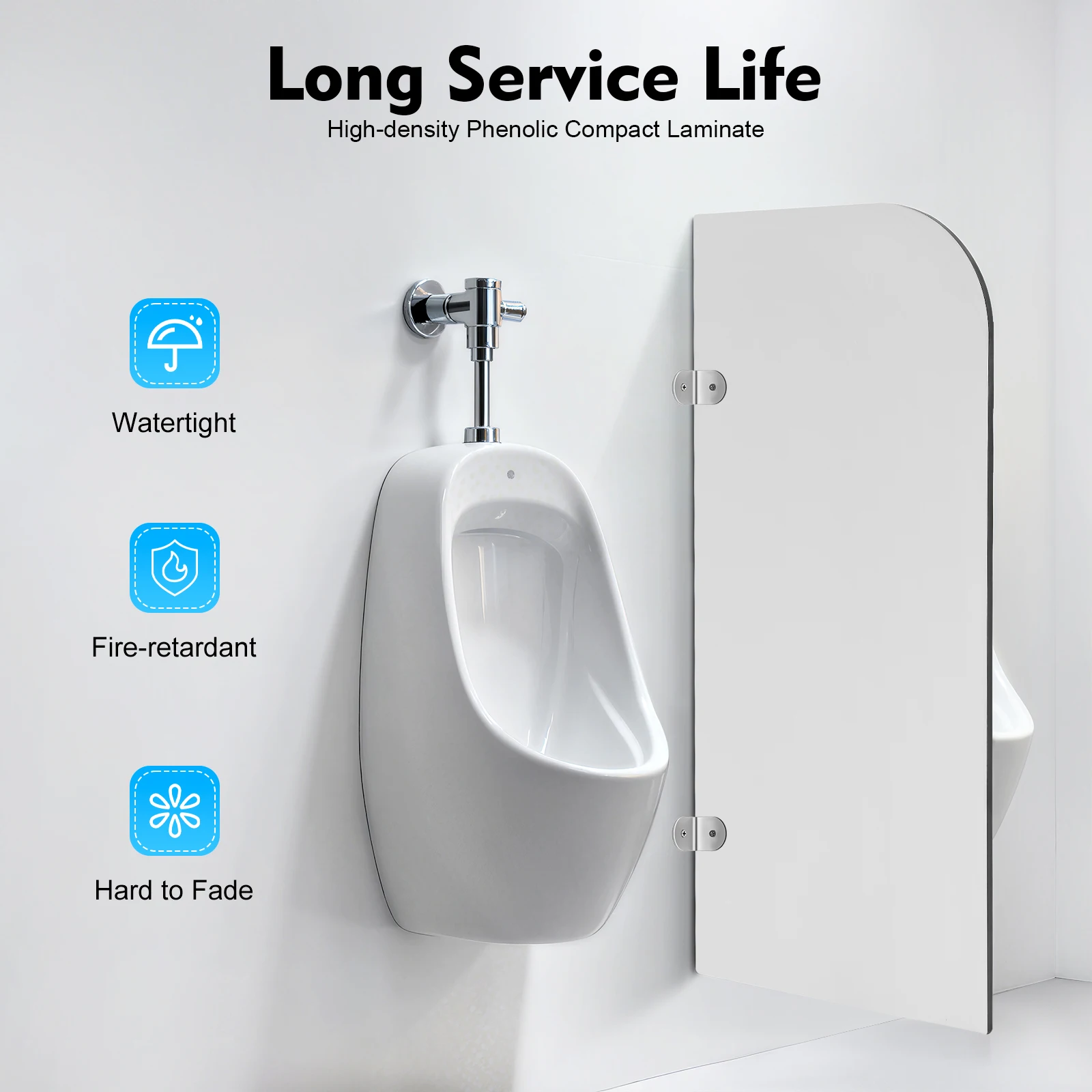 40*90cm Urinal Partition Toilet Divider, Wall-mounted Men's Urinal Partition Board for Toilets in Theaters, Hotels