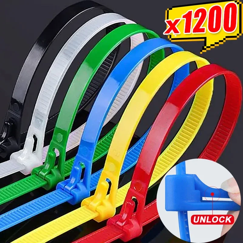 Yeni Naylon Kablo Bağları Renkli Çıkarılabilir Kendinden kilitlemeli Slipknot Kabloları Bağları Organizatör Ayarlanabilir Ağır Bağlayıcı Kilit Kravat Askısı