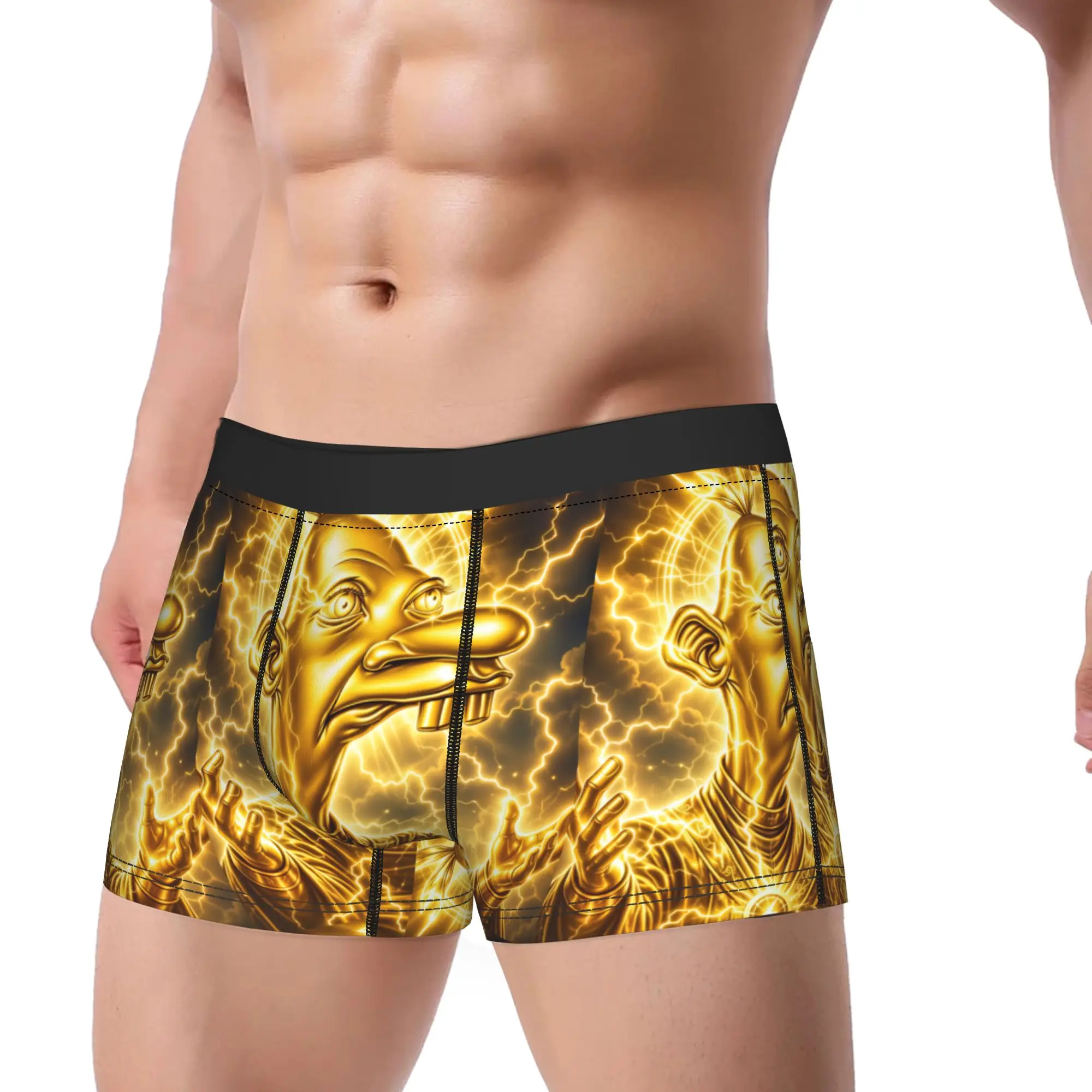 Tung Tung Sahur Golden Long Nose Meme Underwear  Men Underpants Custom DIY Classic Boxershorts Hot Sale Shorts Briefs Plus Size