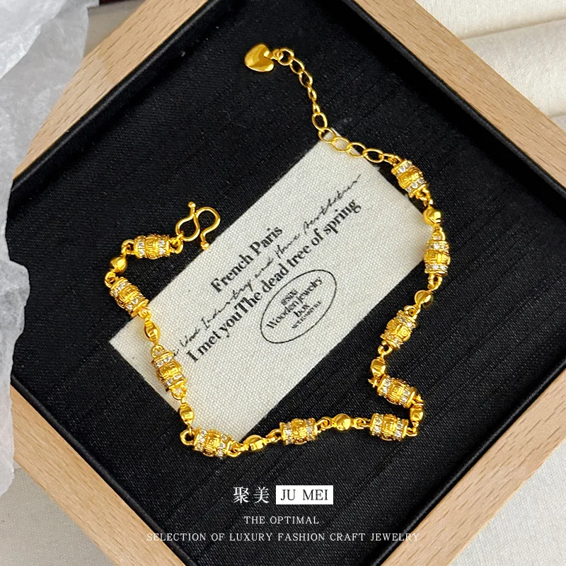 9999 24K real gold store same style gold women's bracelet small waist series beautiful and fashionable
