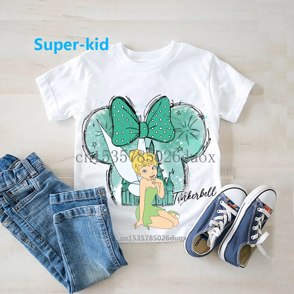 السحرية ديزني القلعة المائية الأميرة Kawaii فتاة قصيرة الأكمام التي شيرت ديزني الأميرة حسناء ارييل سندريلا أورورا طفل المحملة