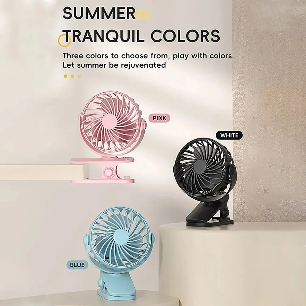 Rechargeable Fan 720° Rotating Hanging Clip Fan with Nightlight for Easy Portability Office Bedroom Dormitory Outdoor Small Fan image 4