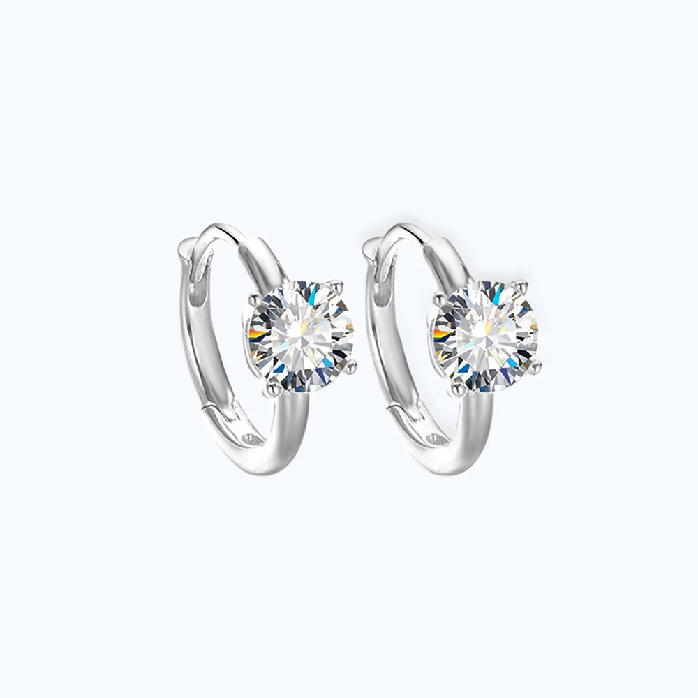 Moissanite diamond 18K gold stud earrings women's  four-claw simple earrings PT950 luxury ol ear buckle for girl friend