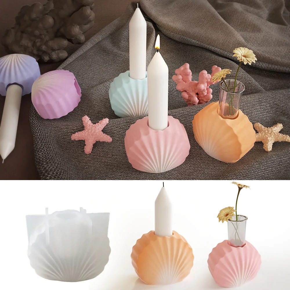 Diy Epoxy Resin Shell Vase & Test Tube Flower Set: Aquatic Plant Shell Silicone Mold For Crafting