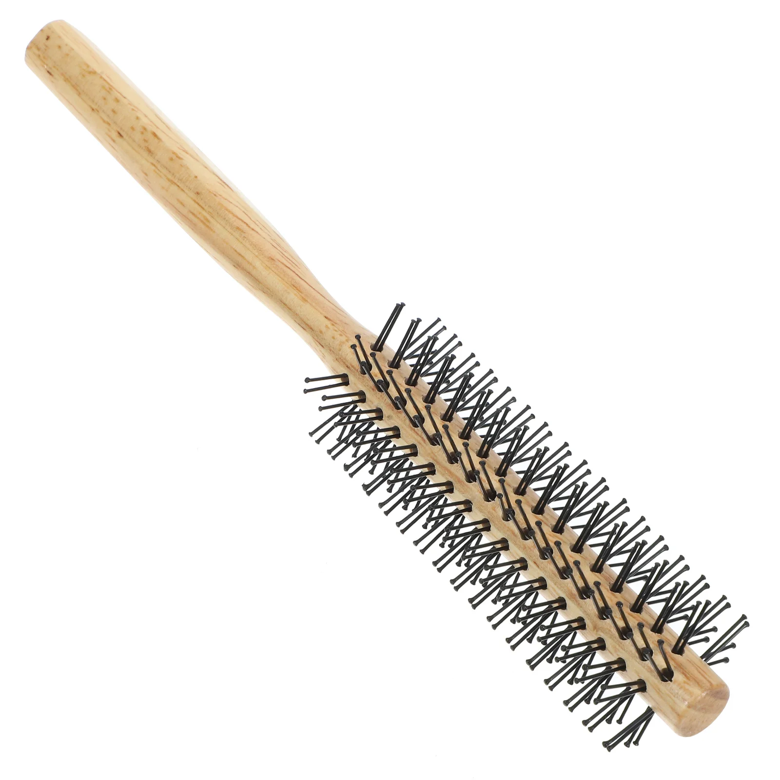 

Curly Hair Comb Round Brush Small Circle Roller Blow Dry Tiny Curling Hairbrush Fine Handle Nylon Wood Pattern