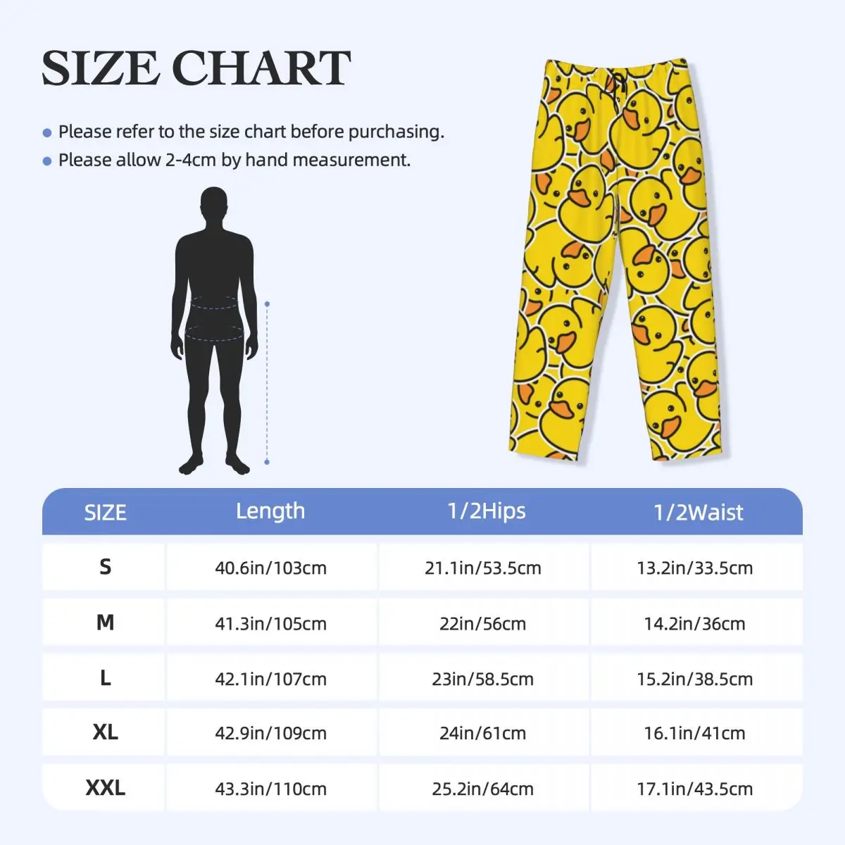 Custom Yellow Classic Rubber Duck Gothic Pajama Pants Sleepwear Men's Elastic Waistband Sleep Lounge Bottoms with Pockets