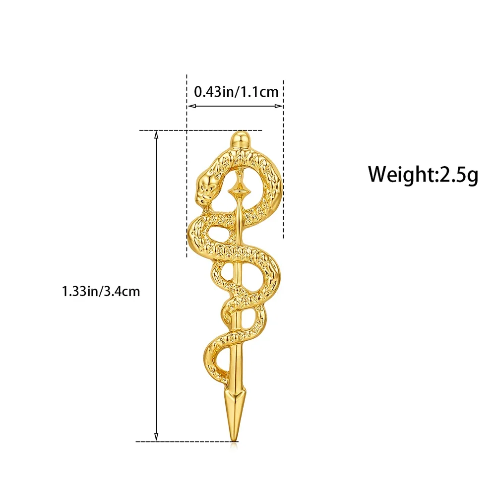 DCARZZ New Sanke Caduceus Brooch Medical Pin Nursing Medicine Backpack Lapel Badge for Doctor Nurse Gifts