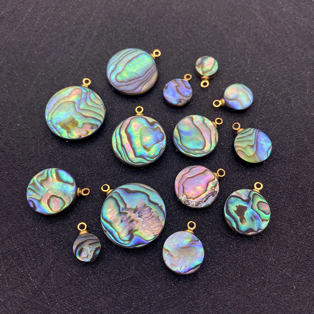 Natural Mother of Pearl Seawater Abalone Shell Charms Pendants for Jewelry Making DIY Necklaces Bracelet Earrings Accessories