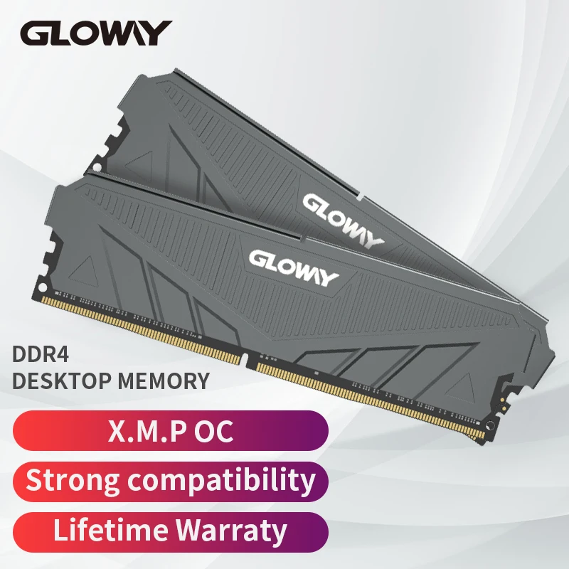 Gloway G1 series DDR4 8GB 16GB 3200MHZ 8GBx2pcs 16GBx2pcs 1.35V  Desktop  memoria ram ddr4 with Heatsink Games