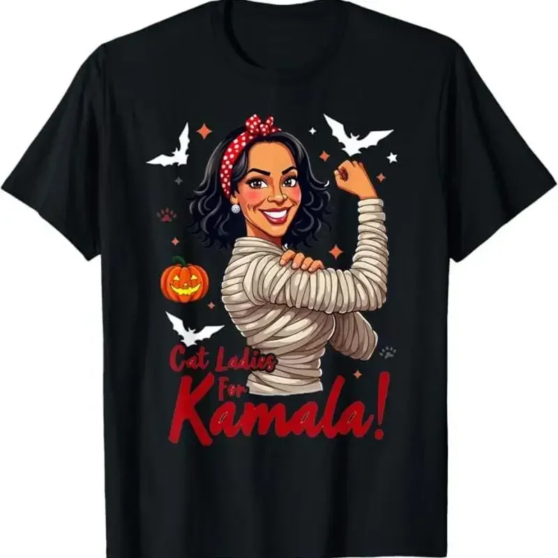 Funny Mummy Halloween Childless Cat Lady Ladies For Kamala T Shirt