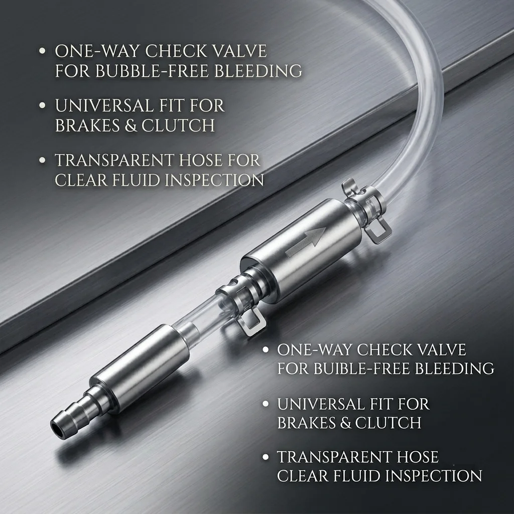 

Motorcycle Brake Bleeder Hose Kit With One Way Check Valve Clutch Bleeding Tool Tube Pipe For Motorbike Car Fluid Bleed