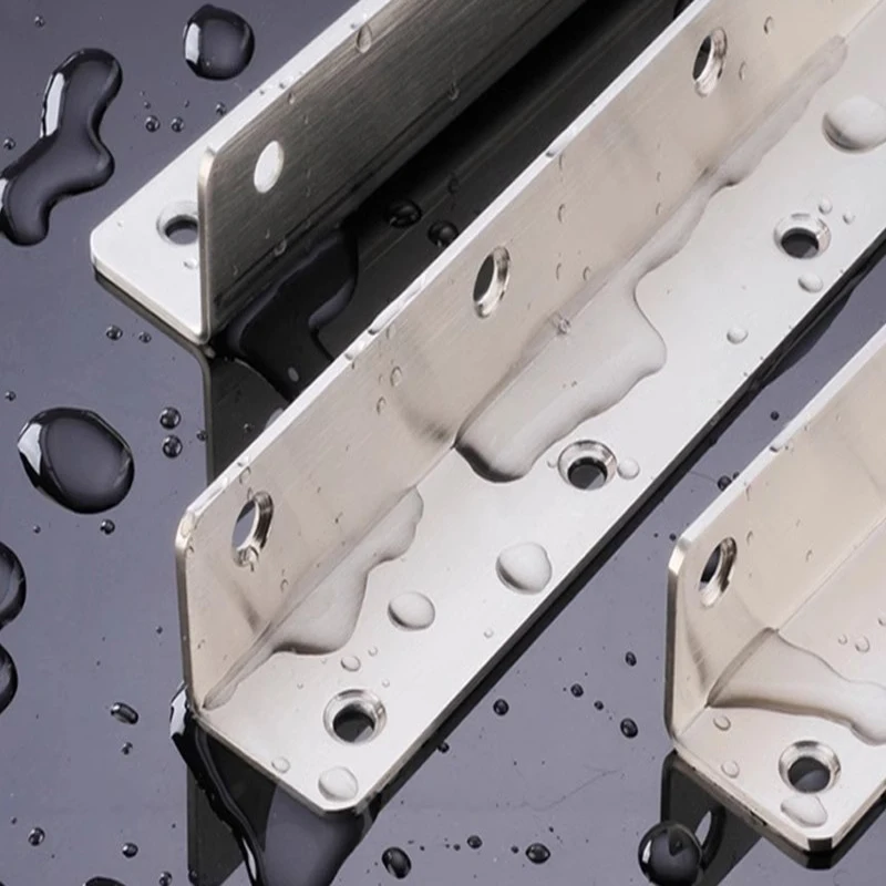 Long Strip Stainless Steel L - shaped Angle Code 90 - degree Right Angle Fixer Triangular Iron Bracket Furniture Connector