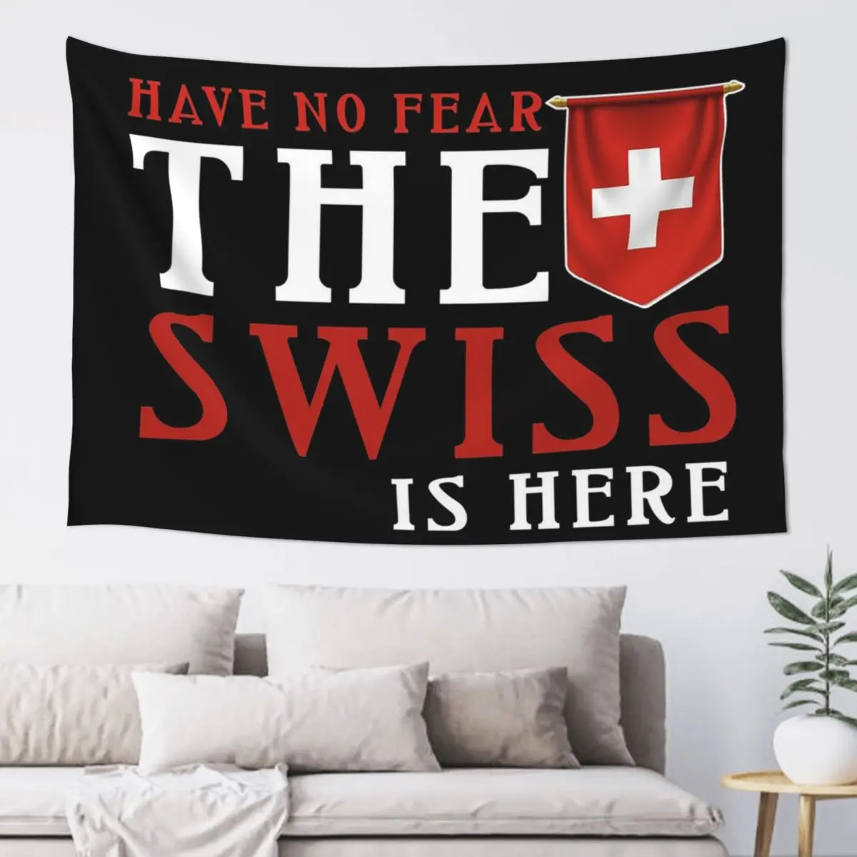 Swiss Switzerland Flag Tapestry Art Wall Hanging Aesthetic Home Decoration Tapestries for Living Room Bedroom Dorm Room