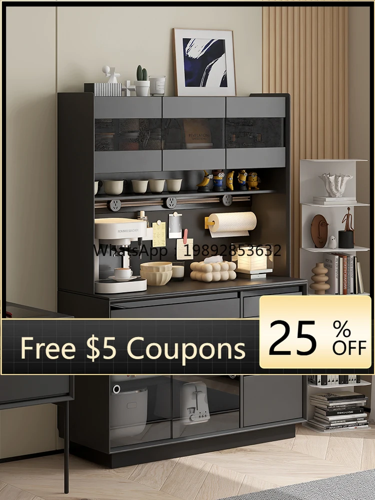 

YFY Design Italian Style Solid Wood Sideboard Wall-Mounted Integrated Wine Cabinet Living Room Tea Bowl