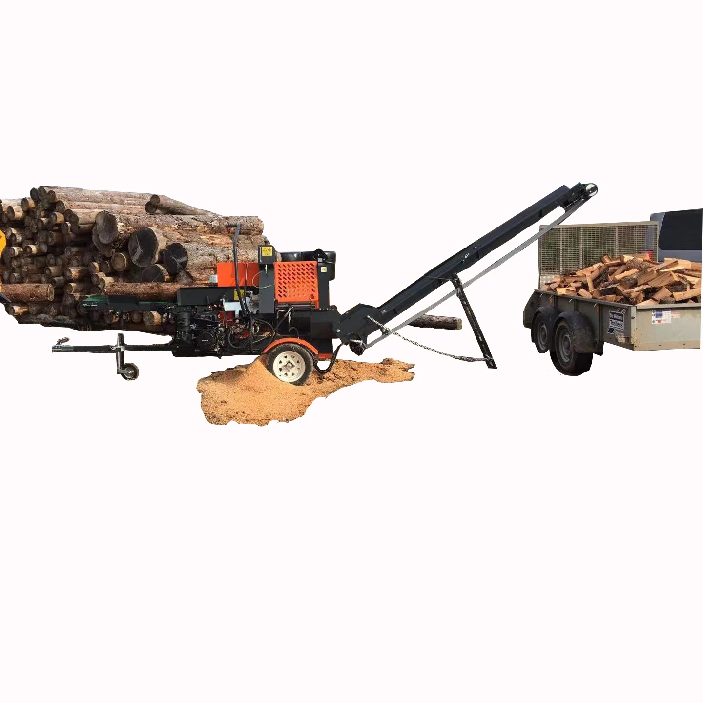 Forestry Machine Hydraulic 20T Wood Processor Firewood Processor Customized Universal Power Wood Splitterv for Construction