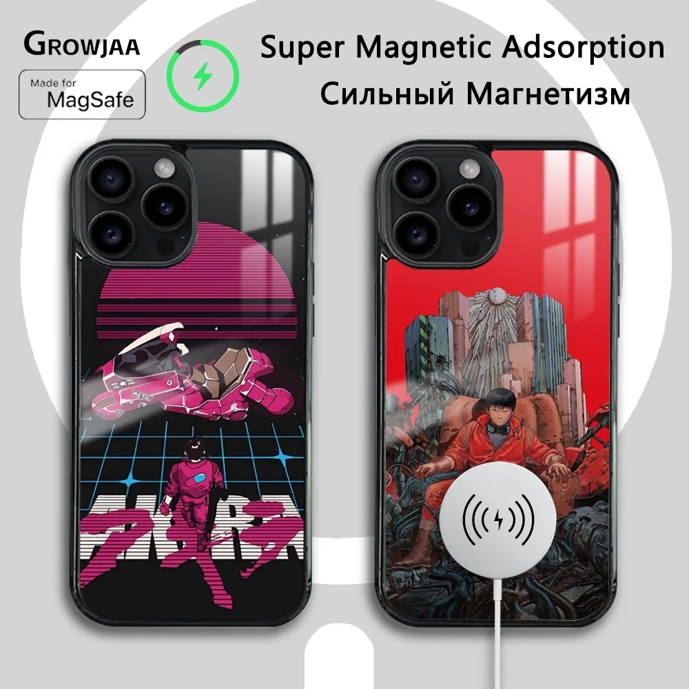 

Retro Japan Anime A-Akira Magnetic Phone Case For iPhone 15 14 13 12 11 Pro Max Plus Mini Mirror Wireless Magnetic Cover