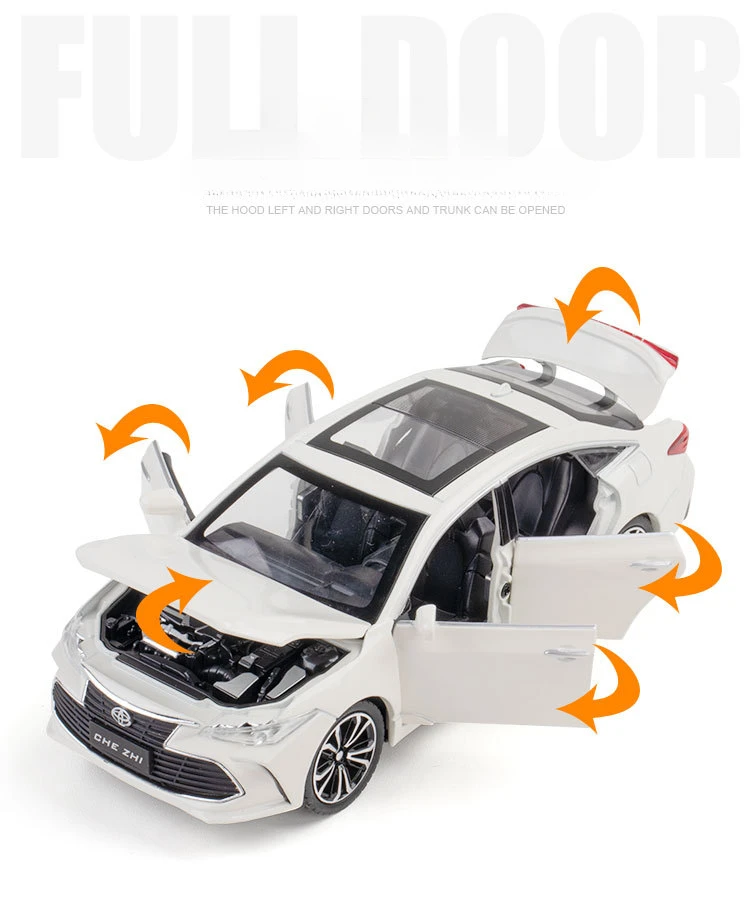 1:24 TOYOTA AVALONของเล่นรถเด็กDiecastโลหะรุ่นMiniature Sound Lightประตูเปิดของขวัญคอลเลกชันสําหรับเด็ก